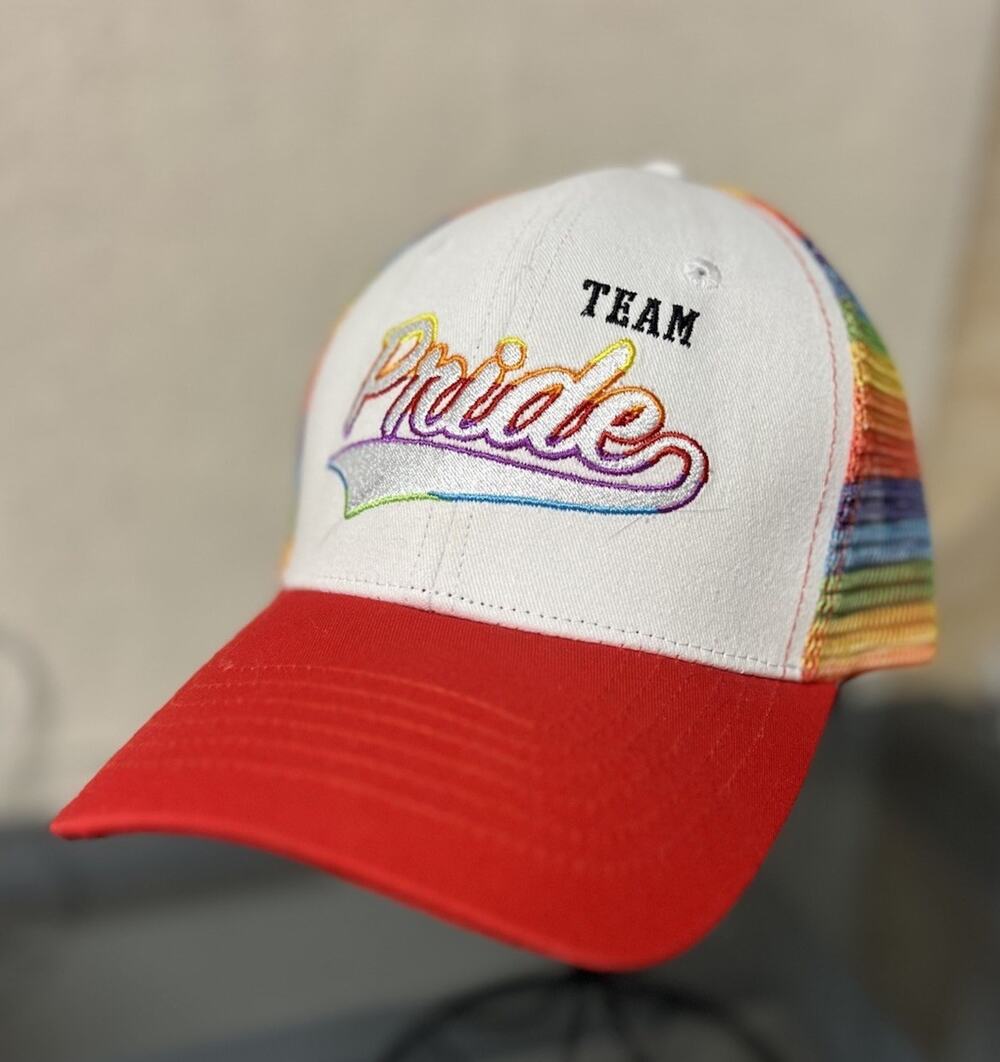 Team Pride trucker hat from Spencer's